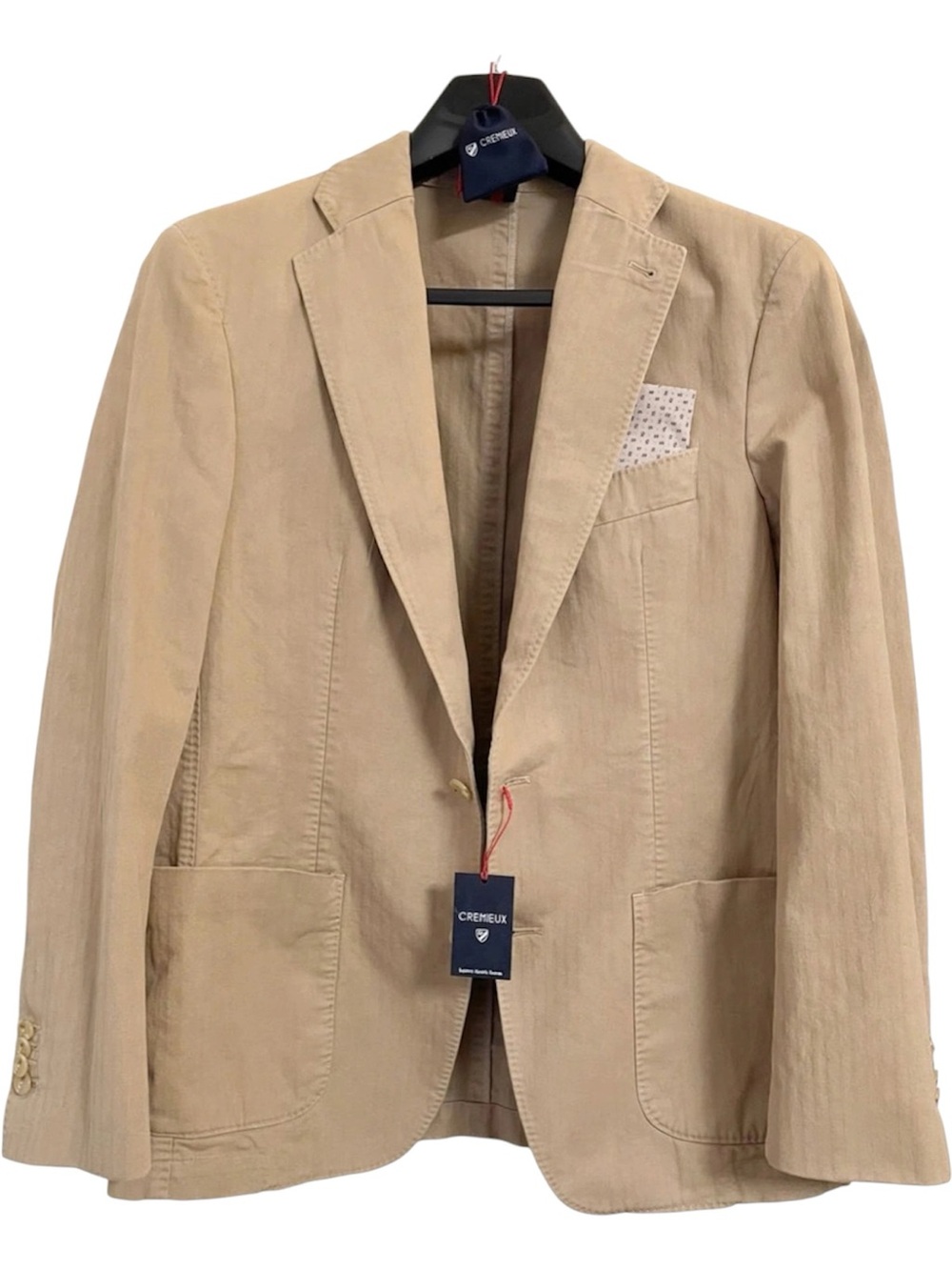 Cremeiux Men’s Beige Cotton 2-Button Unlined Blazer Size M NWT